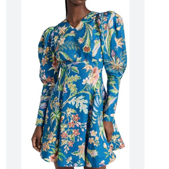 Alemais June Floral Linen Mini Dress Size 4 - Picture 3 of 11